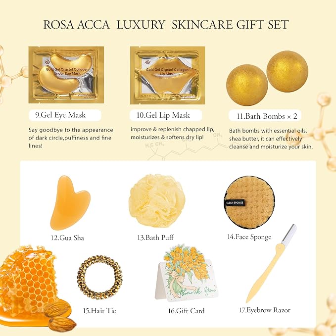 Leopard 23 Pcs Skin Care Set for Women, Bath and Body Set, Spa Gift Baskets - Image 5