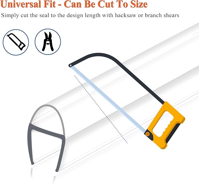 Frameless Shower Door Seal Strip 4 Pack x 39 Inch U - Image 8