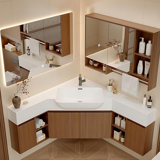 70" Corner Bathroom Vanity by ZGNBSD
