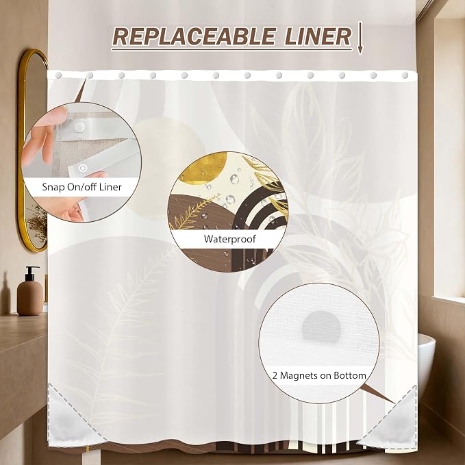 Black and Brown Bohemian See Through Mesh Top Shower Curtain - Image 6