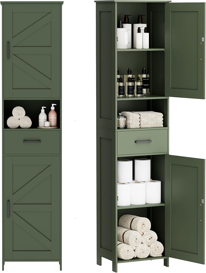 Homhedy 67" H Tall Bathroom Storage Cabinet by Homhedy