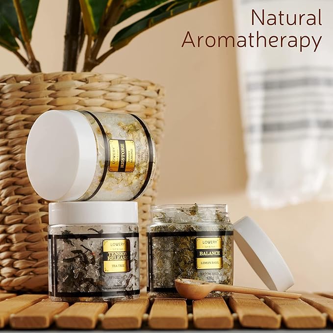Christmas Gifts for Women Who Have Everything, Epsom Bath Salts Gift Basket Set - Image 3