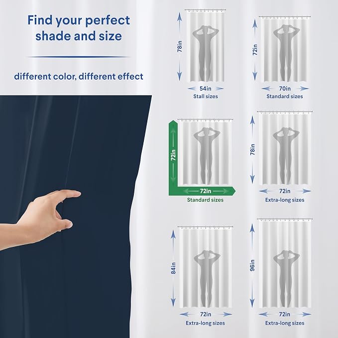 CLOROX Shower Curtain Liner, Premium Colored Medium-Weight Durable Waterproof - Image 4