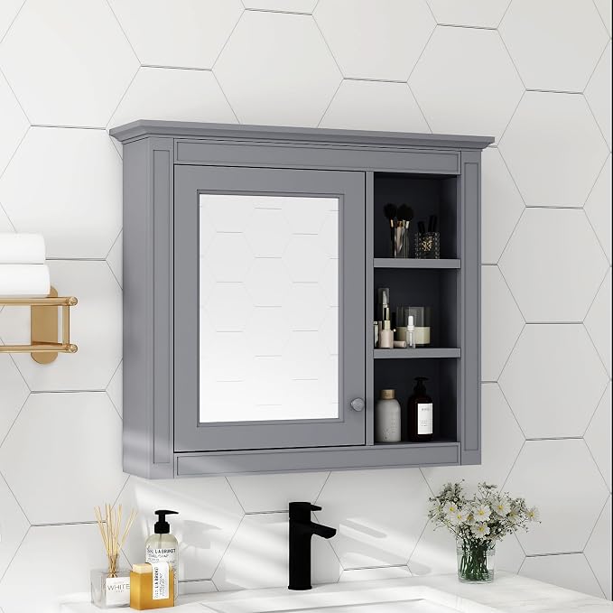 30'' x 28'' Medicine Cabinet, Wall Mounted Bathroom Storage Cabinet, Modern - Image 7