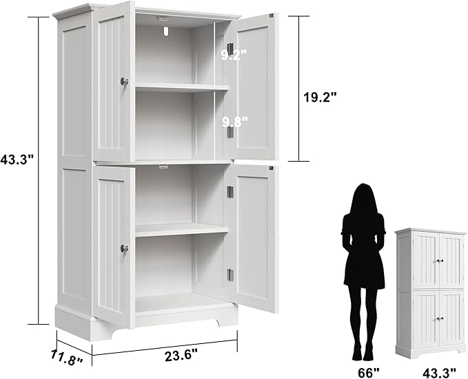 ChooChoo Bathroom Floor Cabinet, Modern Bathroom Storage Cabinet - Image 3