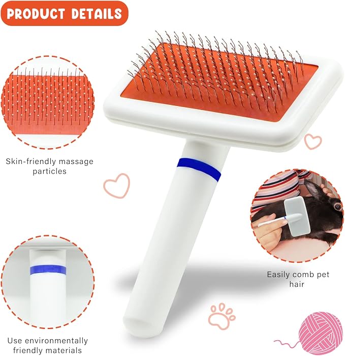 Cat Grooming Kit Set with Pet Shedding Slicker Brush Nail Clipper Trimmer Pet - Image 4