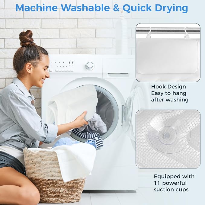Full Body Bath Pillow for Tub, Soft Bathtub Pillow for Neck and Back Support - Image 5