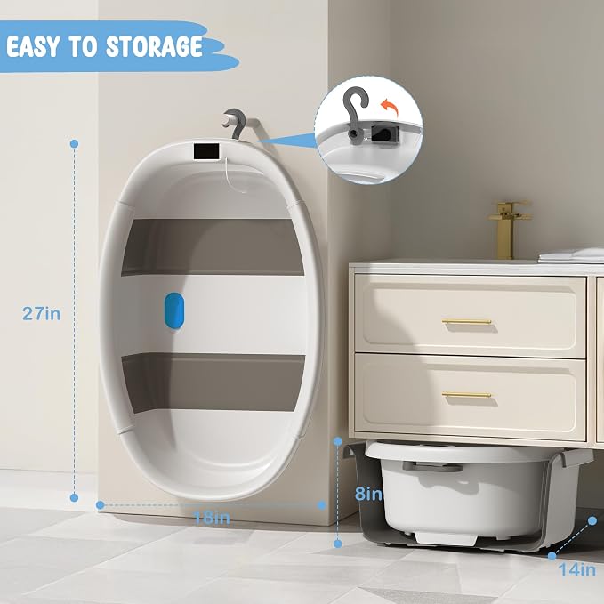 Collapsible Baby Bathtub, 3s to Install, Baby Bath Tub - Image 7
