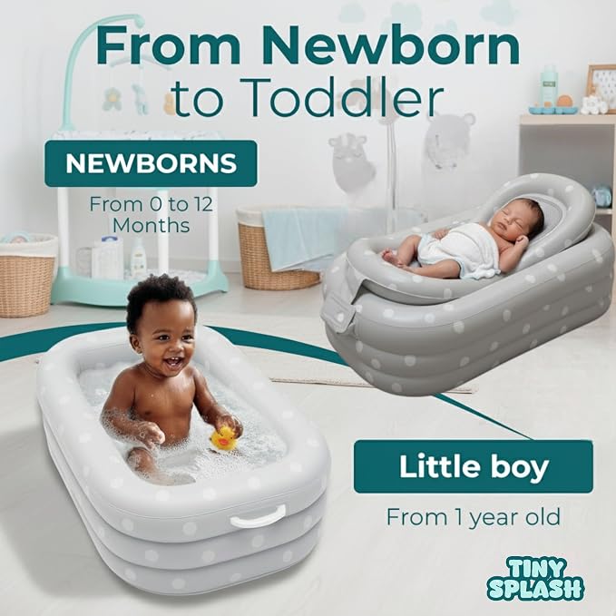 Inflatable Baby Bathtub Complete Set – Portable Non-Slip Baby Bath Tub - Image 5