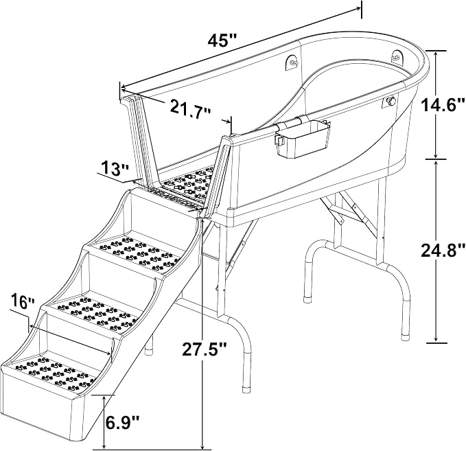 SHELANDY 45" Pet Grooming Bathtub Dog Wash Station | Heavy Duty Bathing Tub - Image 2