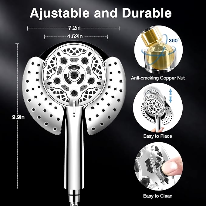 Shower Head with Handheld High Pressure: INAVAMZ Hand Held Shower Head & Rain - Image 5
