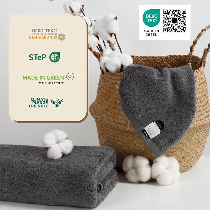 SEMAXE Grey Bath Towel, 100% Cotton Towel - Image 7