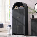 71" Tall Arched Bathroom Storage Cabinet, Modern Fluted Storage Cabinet w/Doors by IFBUYFarmhouseFurniture