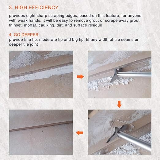 Grout Removal Tool, Caulking Removal Tool, Grout Cleaner, Scrubber Brush - Image 4