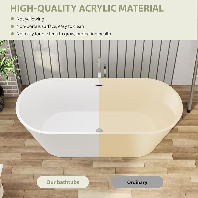 63" Acrylic Freestanding Bathtub - Image 3