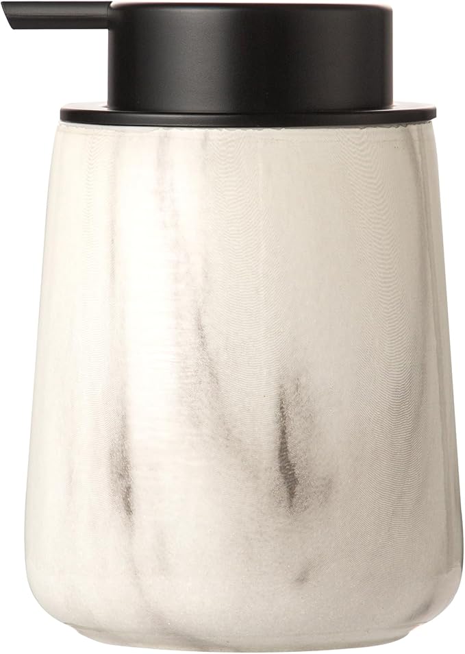 Enra Ceramic Soap Dispenser, 12 oz Marble Lotion Dispenser Bathroom Liquid by Enra