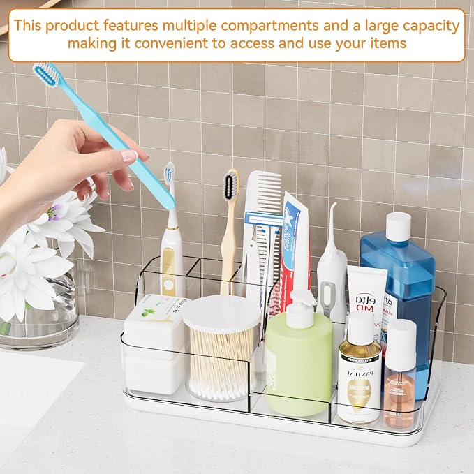 Yieach Mens Bathroom Organizer Countertop, Bathroom Sink Caddy Countertop - Image 3