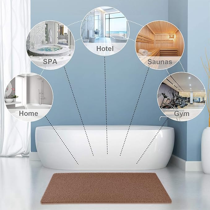 godehone Shower Mats Non Slip Without Suction Cups, PVC Loofah Bathroom Mats - Image 5