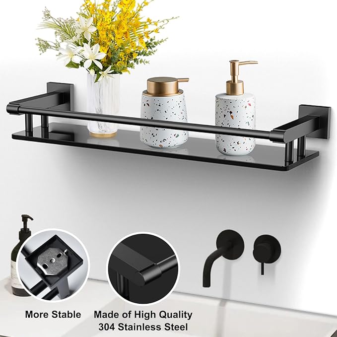 Glass Shelf for Bathroom 20 Inch Bathroom Shelves - Image 7