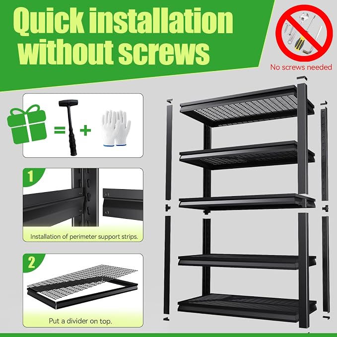 Garage Shelving, Heavy Duty Garage Storage Shelves, Metal Shelving Unit - Image 8