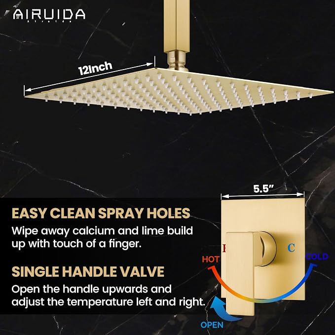 Airuida Shower Faucet Set and Handle Set Single Function Shower Trim Kit - Image 4