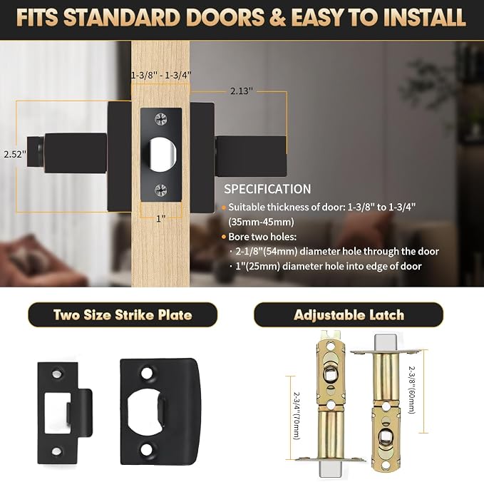 Privacy Door Levers, 6 Pack Oil Rubbed Bronze Door Handles Interior Heavy Duty - Image 4