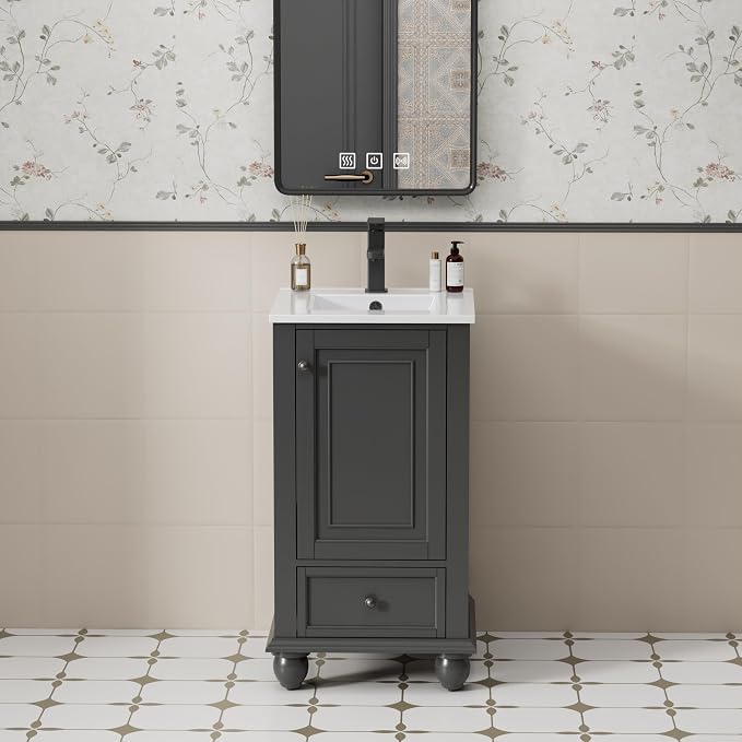 eclife 18" Bathroom Vanity Sink Combo Vintage Style by eclife