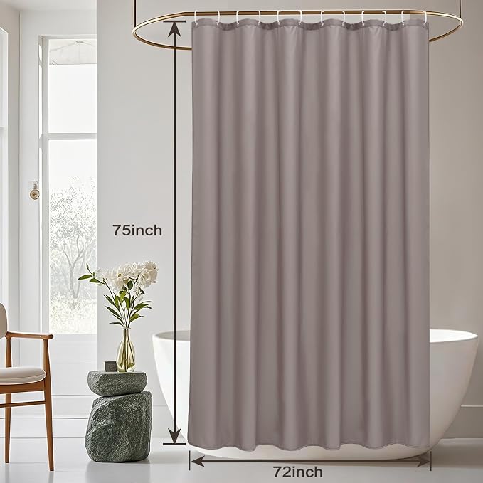 AooHome Shower Curtain Liner, Fabric Bathroom Curtain - Image 8