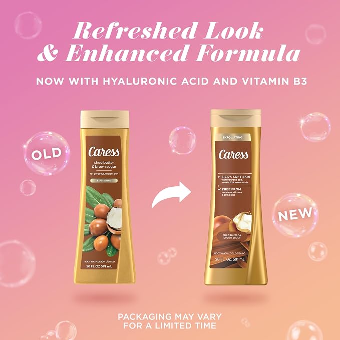 Caress Body Wash for Women, Shea Butter & Brown Sugar, Hydrating and - Image 3