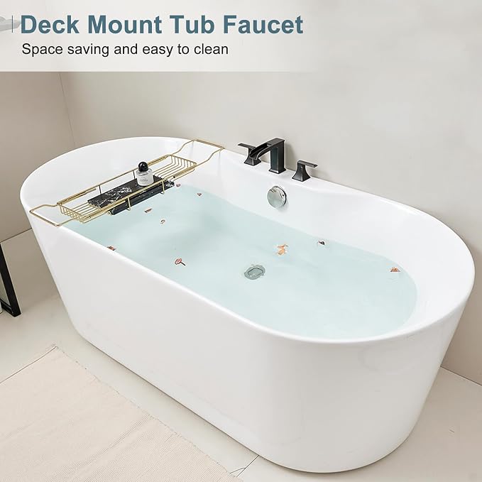 Waterfall Roman Tub Faucet, Solid Brass Oil Rubbed Bronze Bathtub Faucet - Image 7
