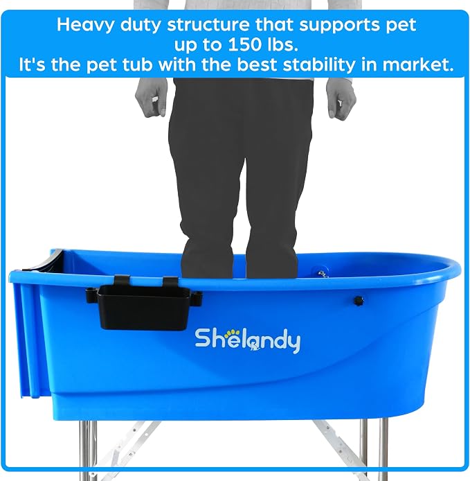 SHELANDY 45" Pet Grooming Bathtub Dog Wash Station | Heavy Duty Bathing Tub - Image 7