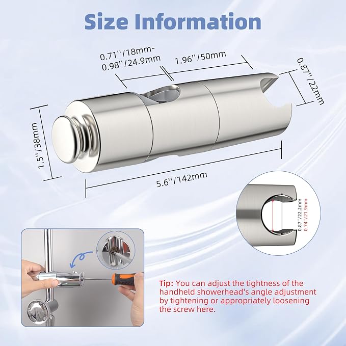 Hibbent Adjustable Shower Head Holder - Image 8
