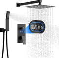 Shower Faucet Set with Hydro Power Temperature Display, Shower System Bathroom by DesignedforaSpa-LikeShower