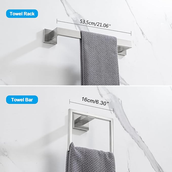 4-Piece Bathroom Hardware Set, Towel Rack Towel Holder Toilet Paper Holder - Image 4