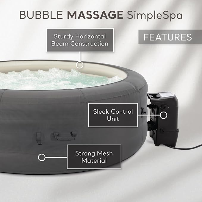 INTEX SimpleSpa Inflatable Hot Tub, 6 Person Jet Massage Spa - Image 2