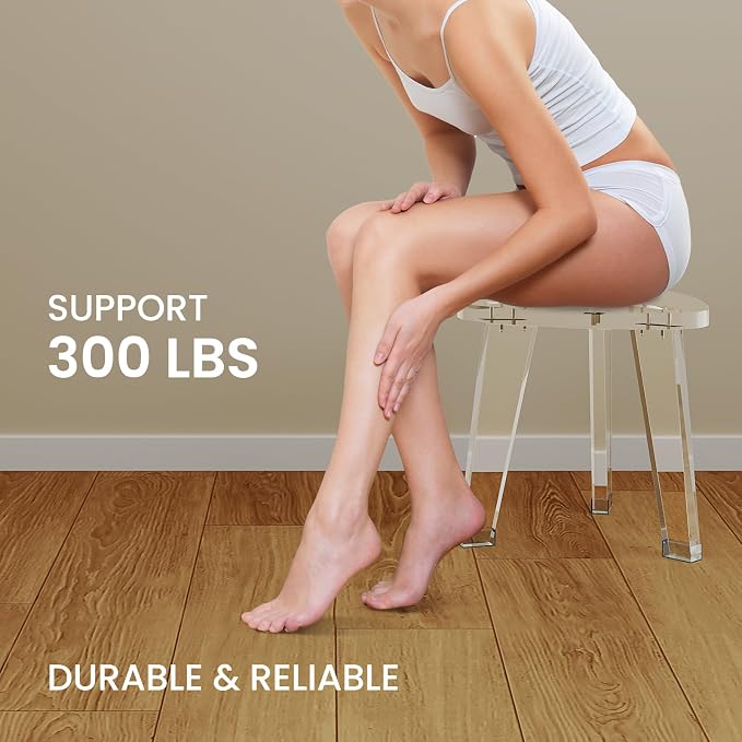 Acrylic Corner Shower Stool for Shaving Legs 11.65" D X 11.94" W X 12.2" H - Image 2