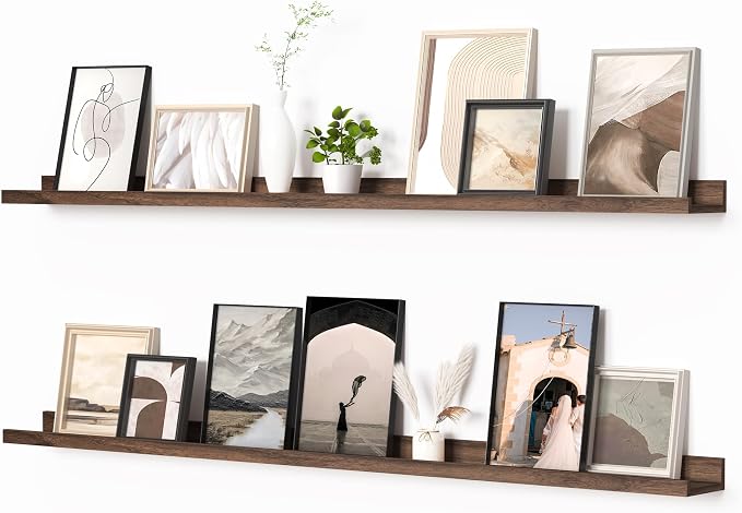 Heimlove Picture Ledge Shelf, Floating Shelves Set of 2, 56 Inches Picture Shelf by Heimlove