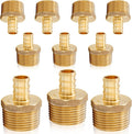 HeSun 10-Pack PEX Fittings, 1/2" PEX x 3/4" Male NPT, Brass Crimp Male Adapter by HeSun