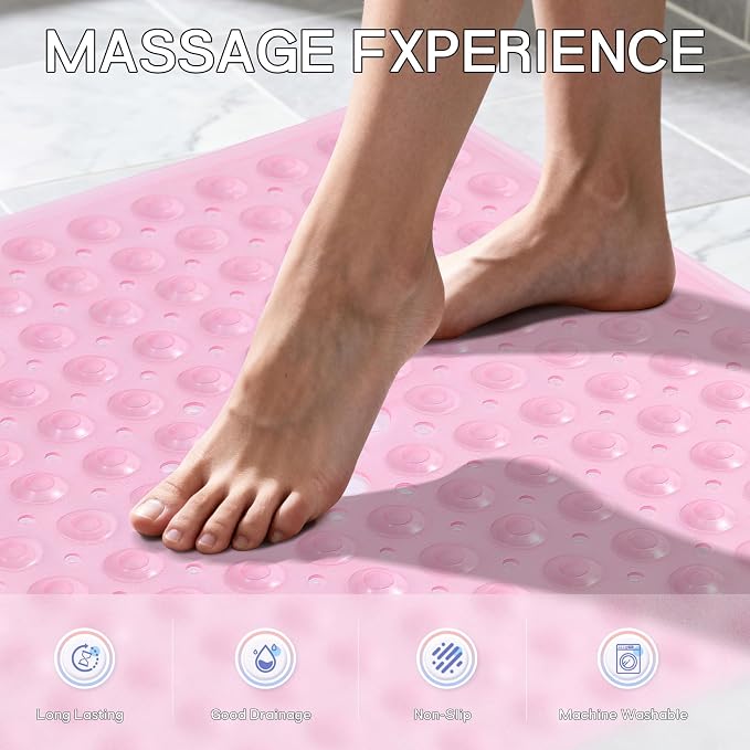 Anti-Slip Bathtub Shower mat, 20.8×20.8（Approximately 53×53cm） inch Soft - Image 5