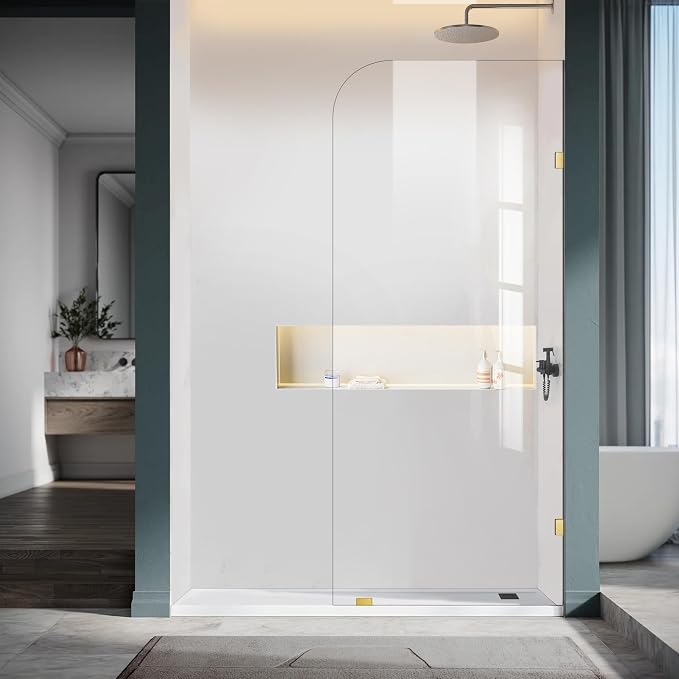 34" W ×74" H Shower Glass Panel, Frameless Bathroom Shower Door, Fixed Glass - Image 6