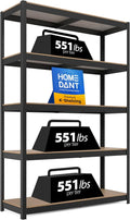HOMEDANT House 48.1" W 5 Tier Heavy Duty Garage Shelving Adjustable Metal Rack by TheBestOrganizingSolution