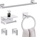 5-Piece Polish Chrome Bathroom Hardware Set, SUS304 Stainless Steel Bathroom by LairuierBathroomHardwareSet