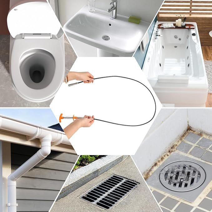 63 In Drain Snake Hair Drain Clog Remover Tool, Sink Drain Cleaner - Image 6