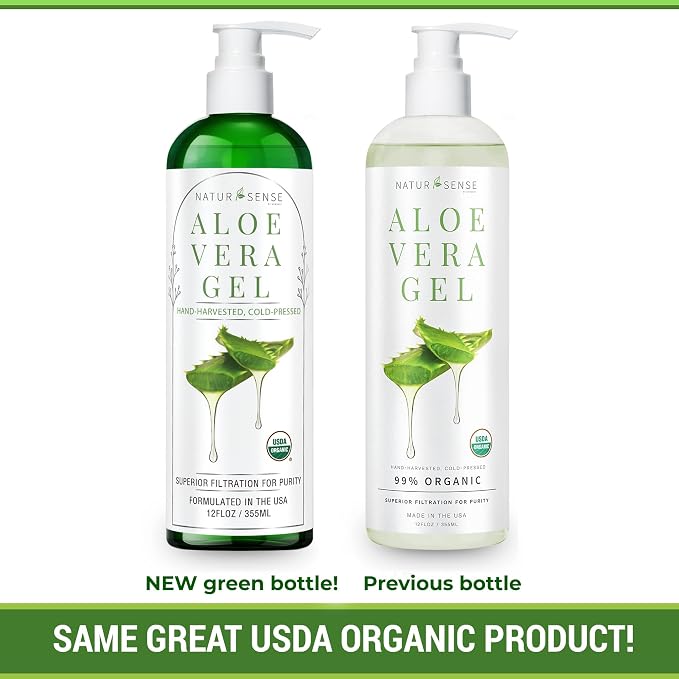 NaturSense USDA Organic Aloe Vera Gel from 100% Pure Aloe. Deep Hydration - Image 3