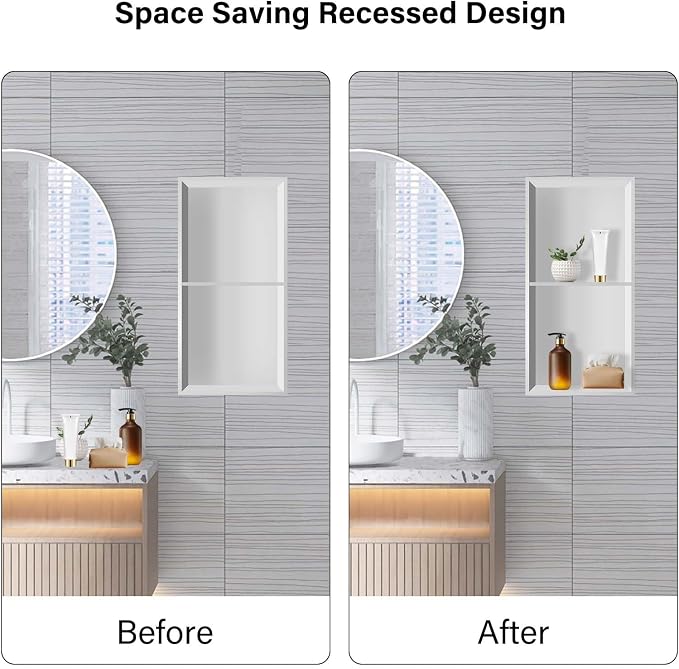 24" X 12" Stainless Steel Shower Niche Insert Tile Ready, Niche - Image 5