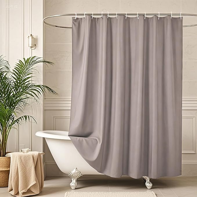 AooHome Shower Curtain Liner, Fabric Bathroom Curtain - Image 2