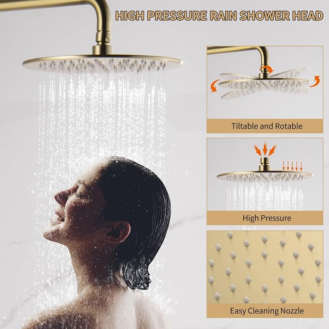 Exposed Shower System with Rain Shower and Handheld Sprayer, Outdoor Shower - Image 2