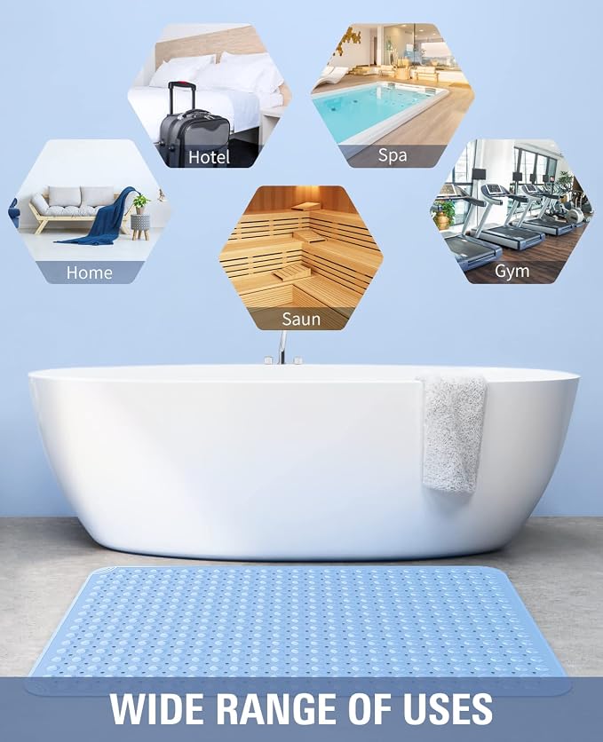 Yolife Extra Large TPE Shower Mat, 47.2" L x 31.5" W Anti Slip Bath Mat - Image 7