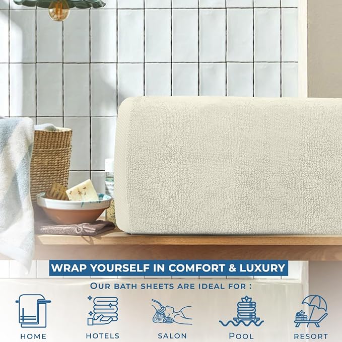 DAN RIVER Pack of 1 Bath Sheet 40x80 Inches, Extra Large Quick Dry Bath Towels - Image 5