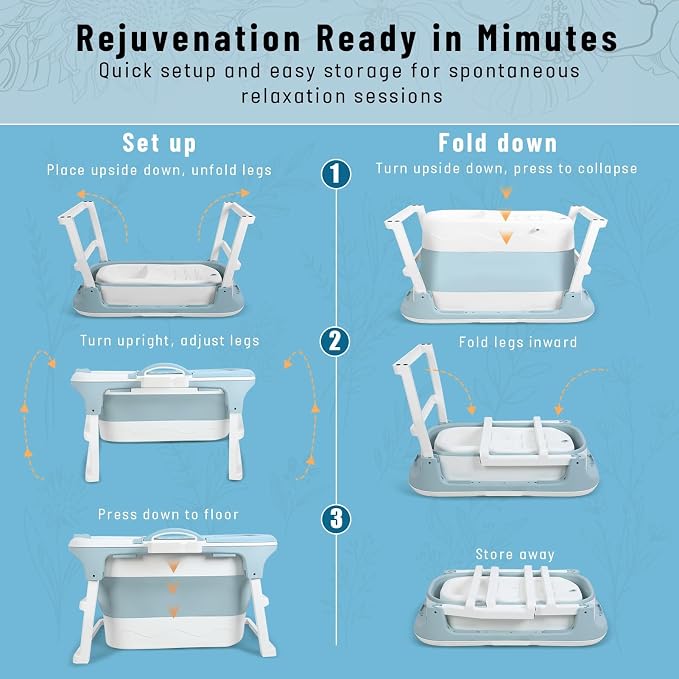 Foldable Bathtub for Adults, Portable Bathtub for Shower, Effortless - Image 8